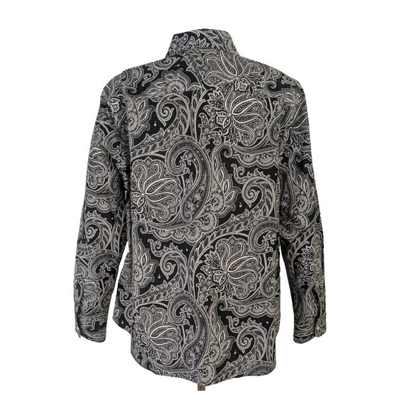 Lauren Ralph Lauren Womens 2X Non Iron Black Paisley Button Front Shirt - Picture 4 of 7